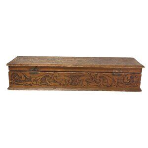 Wood Burned Rustic Flemish Art Wooden Box Made in NY